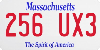 MA license plate 256UX3