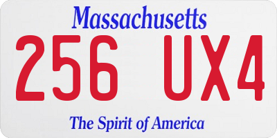 MA license plate 256UX4
