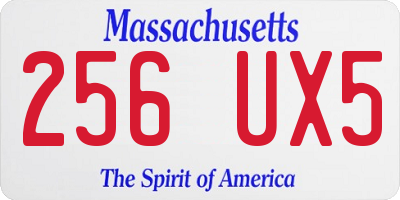 MA license plate 256UX5