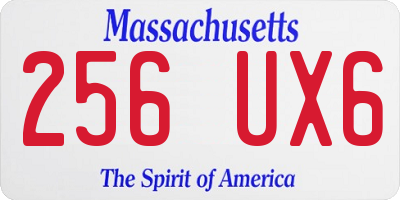 MA license plate 256UX6
