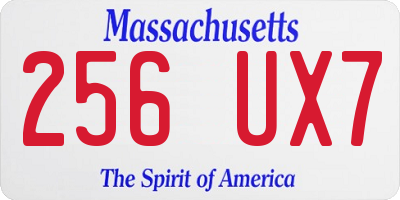 MA license plate 256UX7