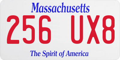 MA license plate 256UX8