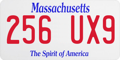 MA license plate 256UX9