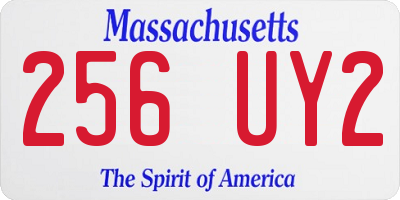 MA license plate 256UY2