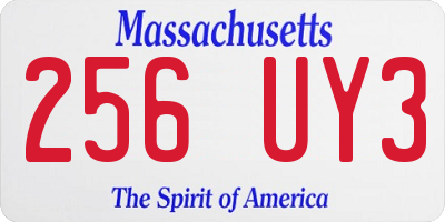 MA license plate 256UY3