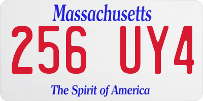 MA license plate 256UY4
