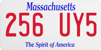 MA license plate 256UY5