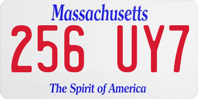 MA license plate 256UY7