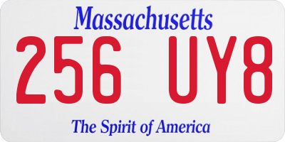 MA license plate 256UY8