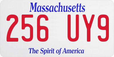 MA license plate 256UY9