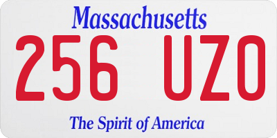 MA license plate 256UZ0