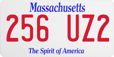 MA license plate 256UZ2