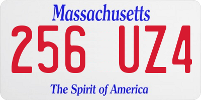 MA license plate 256UZ4