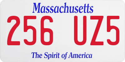 MA license plate 256UZ5