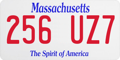MA license plate 256UZ7