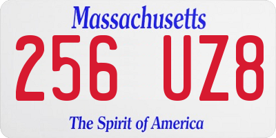 MA license plate 256UZ8