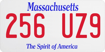 MA license plate 256UZ9