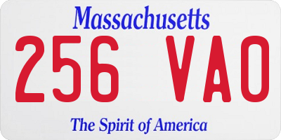 MA license plate 256VA0
