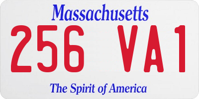 MA license plate 256VA1