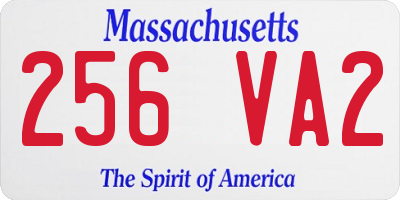 MA license plate 256VA2