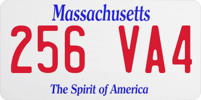 MA license plate 256VA4