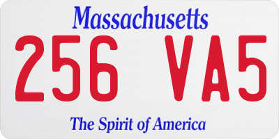 MA license plate 256VA5