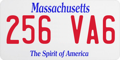 MA license plate 256VA6