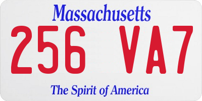 MA license plate 256VA7