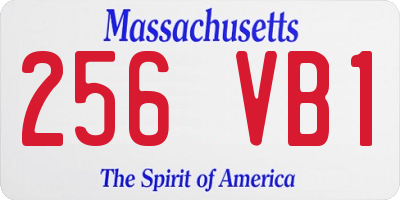 MA license plate 256VB1