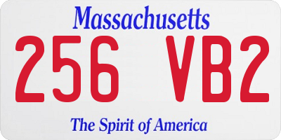 MA license plate 256VB2