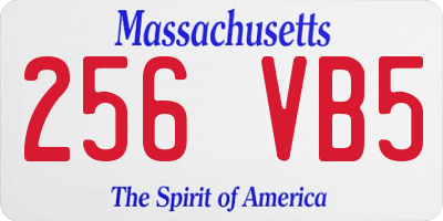 MA license plate 256VB5