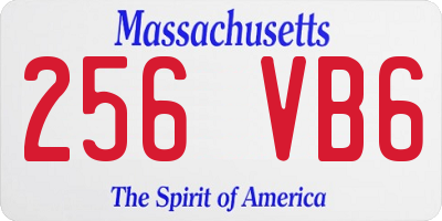 MA license plate 256VB6