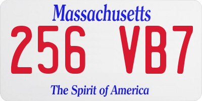 MA license plate 256VB7