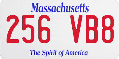 MA license plate 256VB8