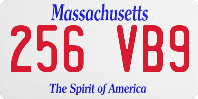 MA license plate 256VB9