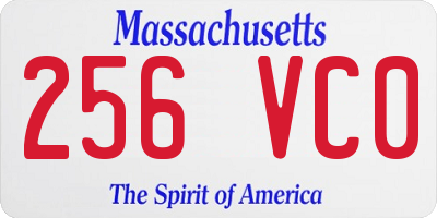 MA license plate 256VC0