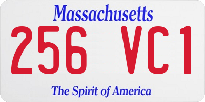 MA license plate 256VC1