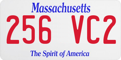MA license plate 256VC2