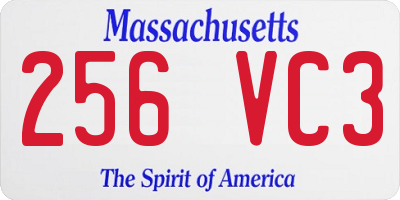 MA license plate 256VC3