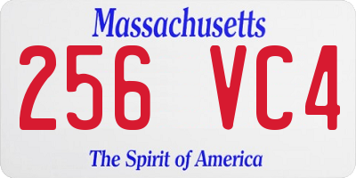 MA license plate 256VC4