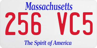 MA license plate 256VC5