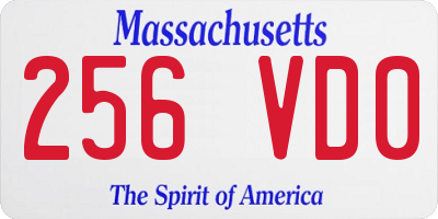 MA license plate 256VD0