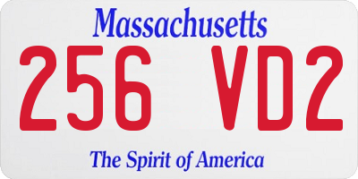 MA license plate 256VD2