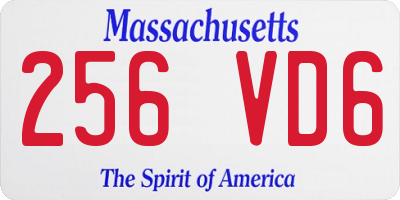 MA license plate 256VD6
