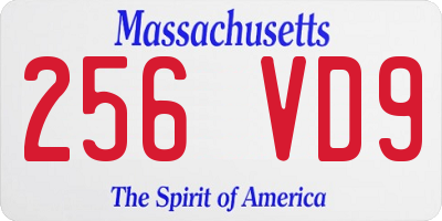 MA license plate 256VD9