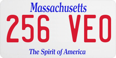 MA license plate 256VE0