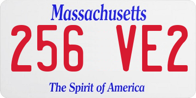 MA license plate 256VE2