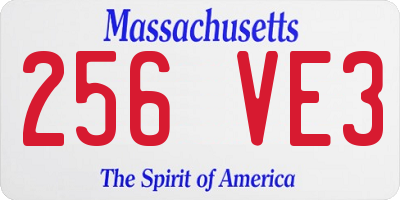MA license plate 256VE3