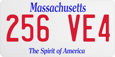 MA license plate 256VE4