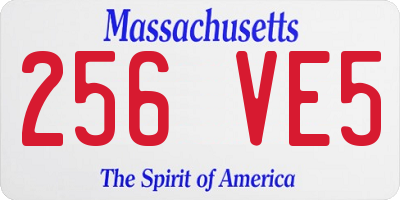 MA license plate 256VE5
